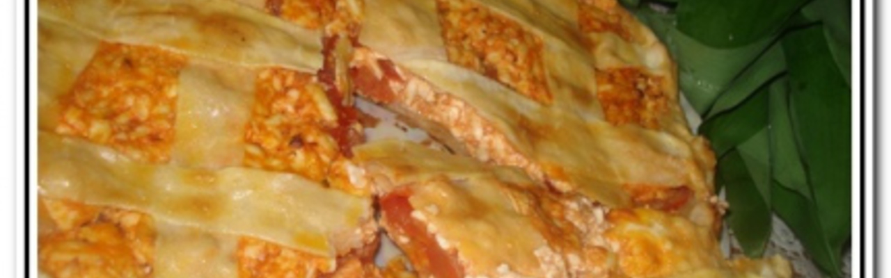 Пирог с помидорами и адыгейским сыром