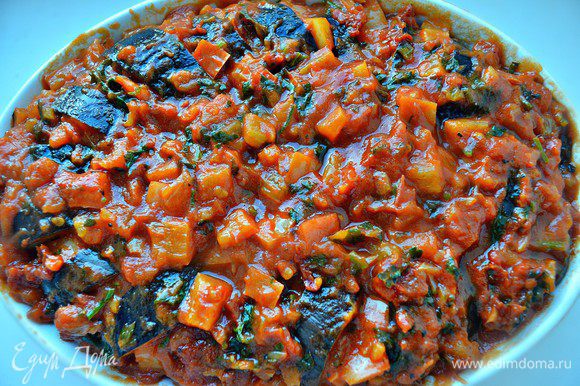 Баклажаны, тушенные с помидорами и чесноком, пошаговый рецепт с фото на ккал