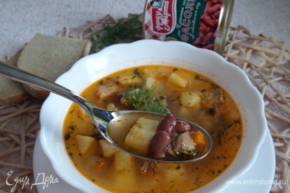 Куриный суп с белой фасолью, пошаговый рецепт на ккал, фото, ингредиенты - kormstroytorg.ru
