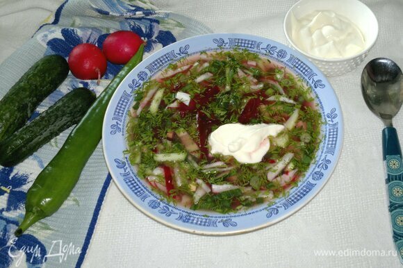 Простой и вкусный рецепт: окрошка со свеклой на кефире