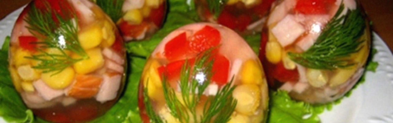 Овощное заливное в яичной скорлупе