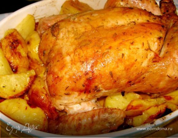 Запеченная картошка с курицей в духовке – пошаговый фото рецепт