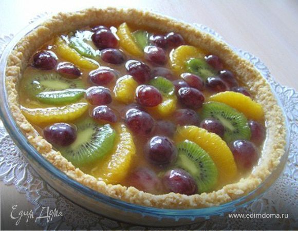 Рецепт пирога с фруктами открытый желе