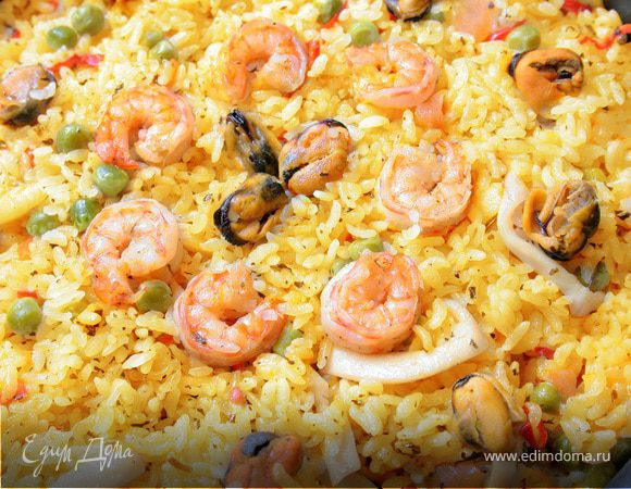 Паэлья с курицей и креветками/Paella mixta de pollo y gambas — Modern family cook