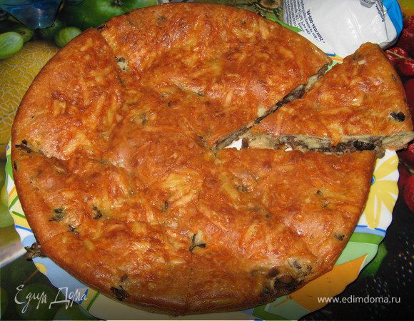 Пирог с картошкой и грибами