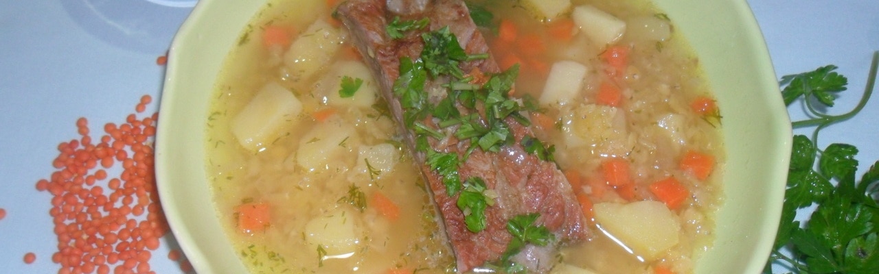 Суп из чечевицы с копченостями – пошаговый рецепт приготовления с фото