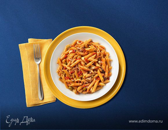 Рецепт с морепродуктами от GRAND DI PASTA — паста с лососем и кальмарами