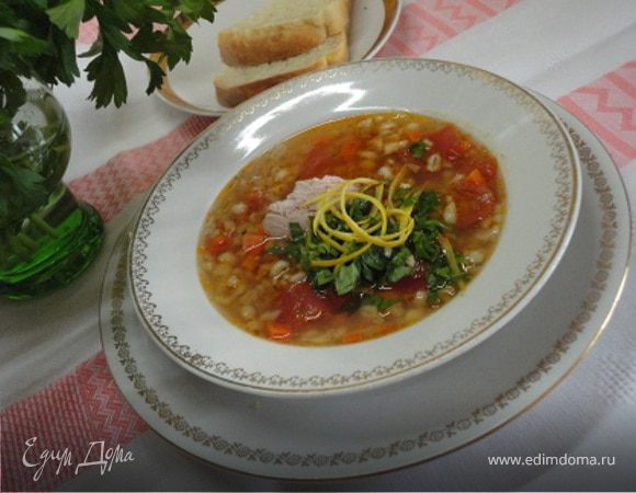 Суп с курицей и перловкой — рецепт с фото | Питание, Суп, Курица