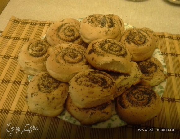 Булочки с маком, глазированные сиропом : Выпечка сладкая