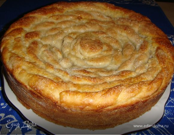 домашний Сахарный пирог 🥧 дрожжевой со сливками