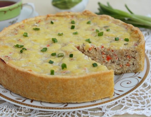 Пирог с суфлейной начинкой из сметаны и яиц