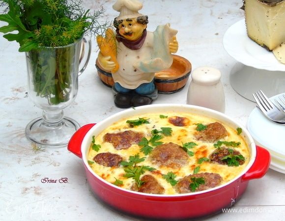 Тефтели с сыром и сливками в духовке простой рецепт с фото пошагово