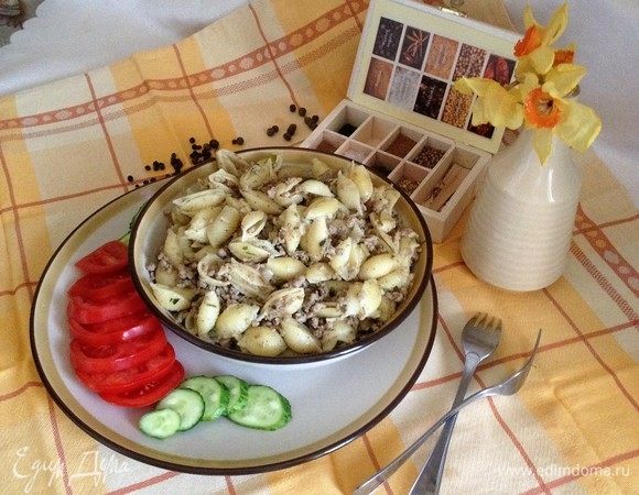 Макароны по-флотски с тушёнкой