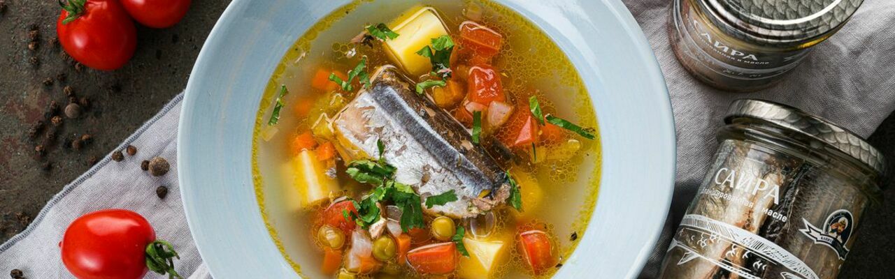 Способ приготовления супа из рыбной консервы