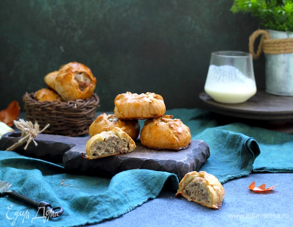 пирожки с мясом в духовке рецепты быстро и вкусно без дрожжей и соды | Дзен