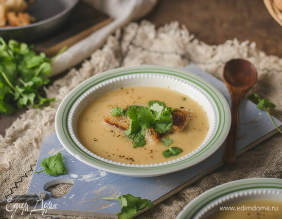 Сырный cуп-пюре с картошкой и цветной капустой